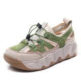 Layer Kraft Breathable Mesh Hollow Sandals Women 2025 Summer New Thick-Soled Comfortable Sports Casual