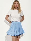 Up Wooden Ear Skirt 2025 Summer New Y2K Street Trend Splicing Mini Folded