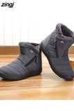Boots Women Ankle Boots Cotton Fabric Femmes Bottes Plush Shoes Ladies Booties Waterproof Shoes Buty
