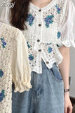 Women O-Neck Hollow Out Print Simple All-match Casual Fashion College Korean Style Ulzzang New Tops Hot Selling