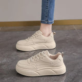 Version Of Small White Shoes Women In The Autumn Of 2025 New Fashion Thick-Soled Women's Casual Shoes In The Trend Of Retro Lace Board