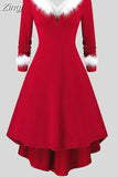 Winter Christmas Dress Women Sexy Sleeveless Deep V Neck Off Shoulder Midi Party Sundress