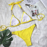 Zingj Hot-Selling New Crystal Diamond Chain Swimsuit Split Swimsuit Sexy