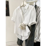 Short-Sleeved Shirt Women's Summer 2025 Summer New Loose Thin Shirt Niche Design
