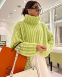 Winter New Sweater Knitted Jersey Women's Fluffy Long-Sleeved