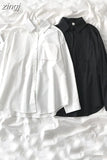 Women School Shirts JK Blouse Preppy Style Autumn Japan Long Sleeve Girls Black Shirt Harajuku Button Up Ladies