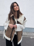 New Women's Fur All-In-One Velvet Splicing Cotton Vest Vest Vest Coat Women's Top