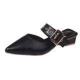 Bag Slippers Women Wear Social Tips Rivet Coarse And Muller Baotou Cool Drag Women Simple Fashion Single