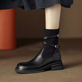 Bottom Retro Splicing Socks Boots Women In The Fall Of 2025 New Fashion And Leisure Korean Thin Small Short Boots