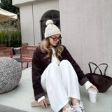 Women's Clothing Autumn And Winter New Collar Single Buckle Lint Cotton