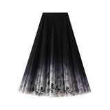 Mesh Dress Half Dress Girl Spring And Summer 2025 New Broken Flower Yarn Skirt In The Long-Scared 100-Folded Skirt