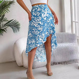 Shooting 2025 Spring And Summer Flowers Lotus Leaves In The Middle Of The Long Irregular Skirt Women's