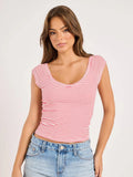 Wind Daily Basis Simple Stripes Bumpy Big U Collar Slime Summer