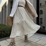 Spring And Autumn New 100 Folded Wrinkles Skirt Hot Soft Half Dress In