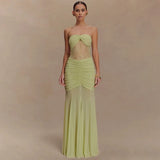 Summer New Sleeveless Braid Dress Sexy Boobs Folded Empty Bodydress Dress
