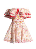 Holiday Wind Shoulder Lotus Leaf Side Short Dress 2025 Summer New Fashion Design Waist Thin Dress Dress