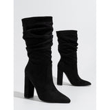 Women's Top Tip A Foot Pedal Winter Fashion Coarse Heel Boots Fashion Comfortable Female Boots Chunky