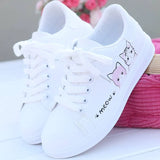 White Shoes Women 2025 Spring And Autumn Fashion Korean Version Of Female Shoes Street Pat Shoes Casual Flat Shoes New Single