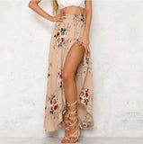 Women's Summer New Chiffon Flower Half-Body Skirt Irregularly Tied With Open Fork And Hip