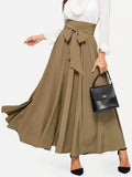 Spring And Summer Half-Dress Woman High Waist Thin Front With A Word Long