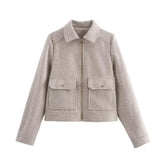 Women's Explosive Collared Pocket Zipper