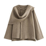 New Women's Clothing With Asymmetric Scarf Short Knitted
