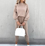 Autumn And Winter Hot Sale High-Necked Long Sleeve Grab Velvet Fashion Casual Jacket Set