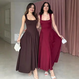 Summer New Women's Collar Sexy Sleeveless Wrinkled Temperament Dress Dress Dress