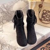 Autumn And Winter New Large-Size Increase Retro Tumu Pile Small Short Boots Girl Folded Martin