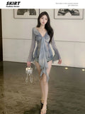 Autumn And Winter New Temperament Design Tie Dye Knot Drift Shirt Pure Lusty Leaves Side Wearing