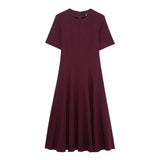New Wave Wide Swing Short-Sleeved Fan Flute Dress