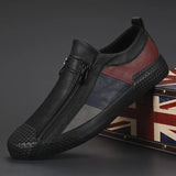 Autumn Men's Shoes Korean Version Of Casual Shoes One Foot Lazy Shoes Zipper Shoes Color Tide Shoes Flat Plate Shoes