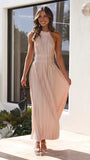 Zingj Summer New Fashion Small Pure And Fresh Shoulder Hanging Neck With Personality Show Back Long Dress