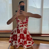Women's Clothing Explosion Fashion Early Spring Holiday Style Print With Lace A-Word