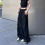 Zingj High Waist Rope Leg Pants Casual Pants Children Summer Thin Cargo Pants Loose Thin Wide Leg Pants