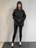 Autumn And Winter Women's Leisure Loose Long-Sleeved Collar Open Fork Tight Trouser Trouser