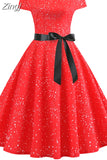 Party Dress Women Elegant Short Sleeve Floral Print Vintage Dresses Robe Femme Summer New Midi Bodycon