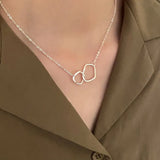 Galaxy Silver Pearl Necklace-Outfit