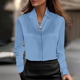 Shein Spring Autumn Temperament Solid Color Shirt Women's New