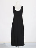 Famous Style Temperament Dress Woman 2025 Summer New Fashion Diamond Flower Design Slings Long
