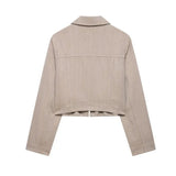 Women's Explosive Characters Twill Short Coat + Straight Trousers Fashion