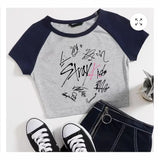 Short-Sleeved 2025 New Printed T-Shirt Tops Short-Sleeved Casual Fashion Round-Neck Cotton Short