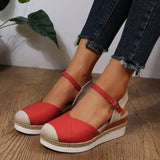 Summer New Large-Size Bag Head Behind The Empty Slope And Thick Bottom Roman Sandals