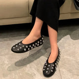 Women's Shoes Metal Decoration Small Scented Women's Shoes Soft Soles Are Not Tired Of Shallow Mouth Casual Single Shoes
