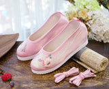 Zingj Shoes Round Head Spring And Autumn Ancient Style Students Embroidered Cloth Shoes Ancient Costume Stage Play Dance Shoes Women's Shoes Single