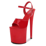 Zingj Patent Leather 20Cm High Heels Heel Sexy Waterproof Platform Hate Day Superb High Sandals Female