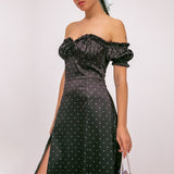 New Women's Elegant French Body Repair Light-Cooked Wind High-Waisted Printed