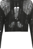 Streetwear Hole Black Knitted Grunge Sweater Women Smock Tops Ripped Hollow Out Pullover Holidays Tricot