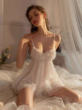 Pajamas Woman 2025 New Perspective Lace Yarn Princess Pure Lust Wind Sling Aja Prion Suit