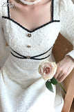 Button Dresses for Women Fairy Midi Party Dress Evening Office Lady Design One Piece Dress Elegant Korean Spring